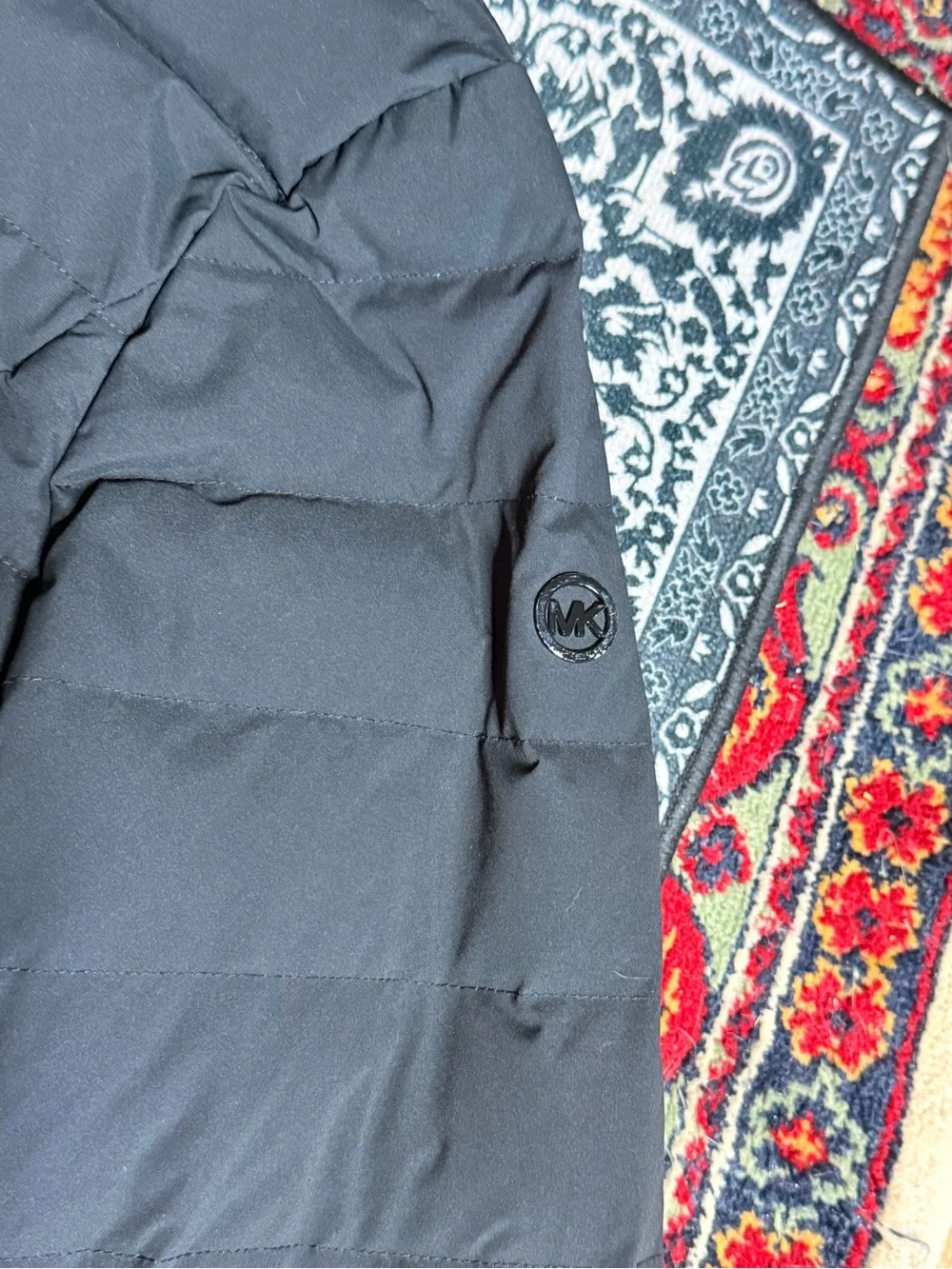 Michael Kors Black Hooded Quilted Puffer Jacket